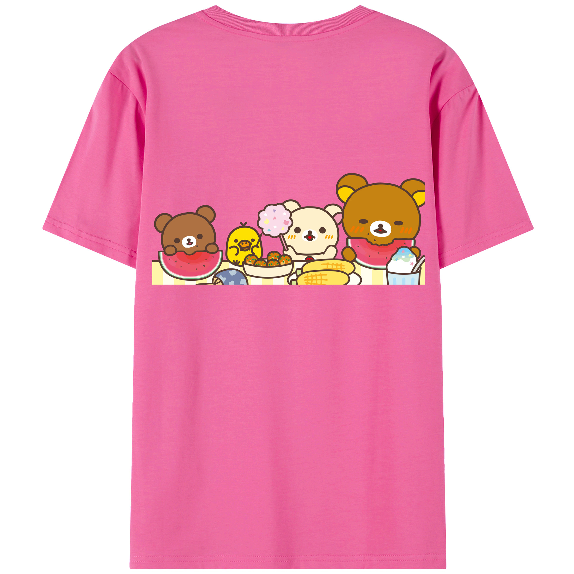 （画像用） リラックマ リラックマ キイロイトリ Rilakkuma Korilakkuma Kiiroitori レディース半袖Tシャツ(バックプリント)